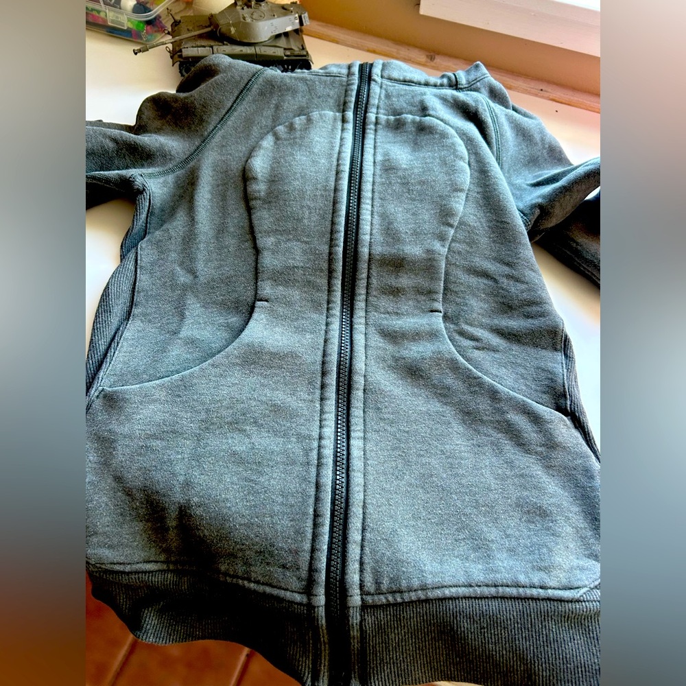 Charcoal Zip-Up Hoodie with Pockets